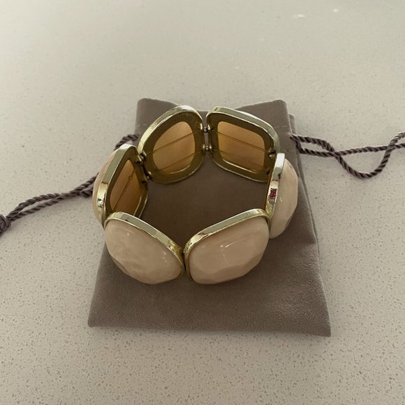 Chunky pearl stone gold stone bracelet - Picture 1 of 4